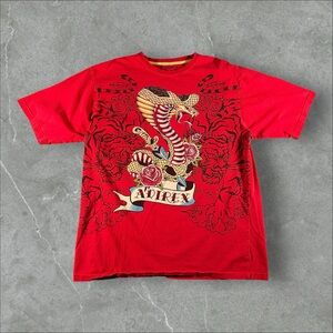 Avirex Shirt Mens Large Red Y2K‎ Grunge Cyber Goth Cobra Skater Emo Punk 2000s